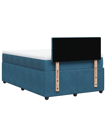 Giroletto a Molle con Materasso Blu 120x190 cm in Velluto