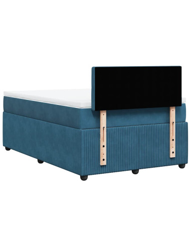 Giroletto a Molle con Materasso Blu 120x190 cm in Velluto