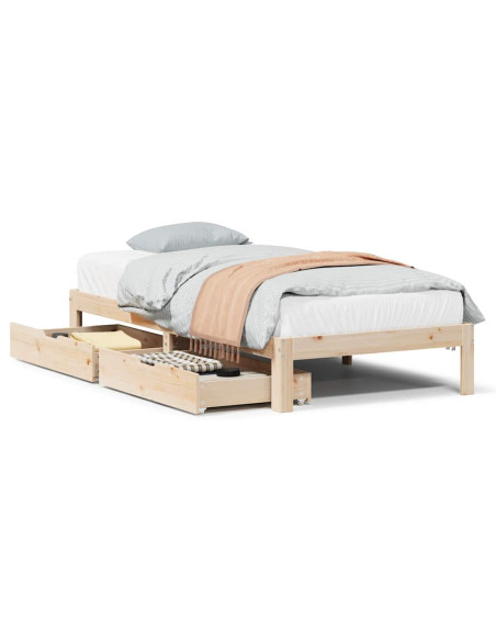 Giroletto con Cassetti 100x200 cm Legno Massello di Pino