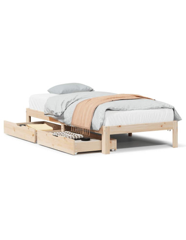 Giroletto con Cassetti 75x190 cm in Legno Massello di Pino