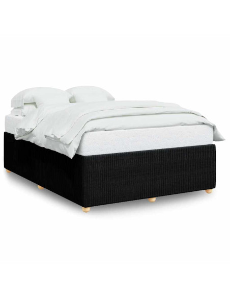 Giroletto senza Materasso Nero 160x200 cm in Tessuto