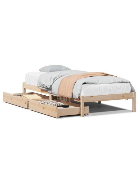 Letto senza Materasso 75x190 cm in Legno Massello Pino