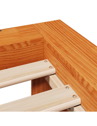 Letto senza Materasso Marrone Cera 140x190 cm in Legno di Pino