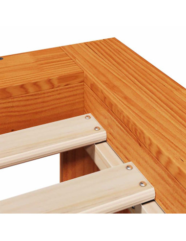 Letto senza Materasso Marrone Cera 150x200 cm in Legno di Pino