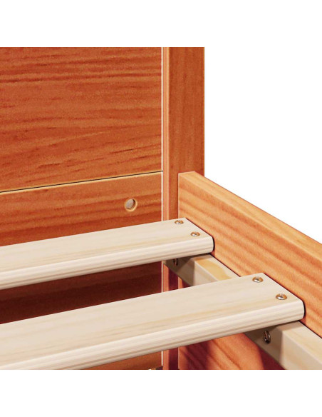 Letto senza Materasso Marrone Cera 75x190 cm in Legno di Pino