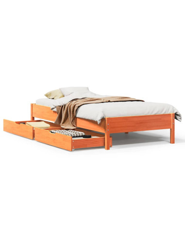 Letto senza Materasso Marrone Cera 90x200 cm Legno di Pino
