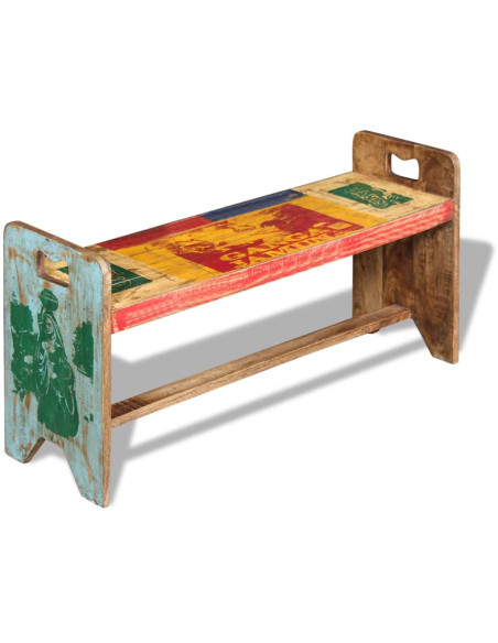 Panchina Cola in Legno Massello di Recupero 100x30x50 cm