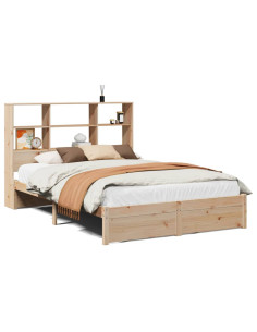 Letto Libreria senza Materasso 150x200 cm in Legno di Pino