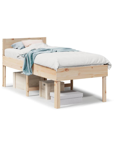 Letto senza Materasso 75x190 cm in Legno Massello Pino