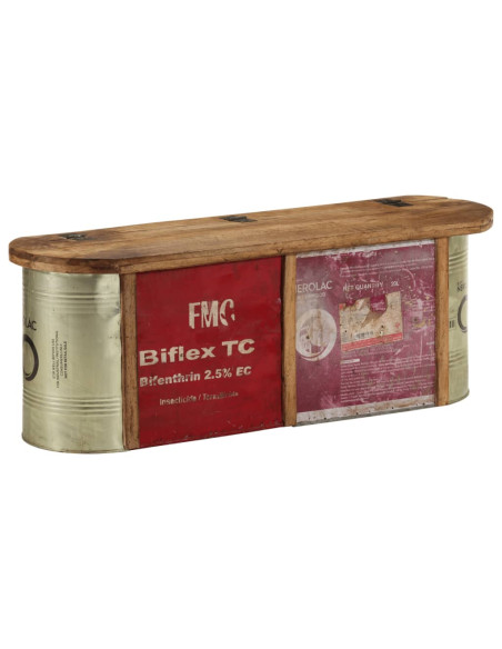 Panca Portaoggetti/Credenza 120x30x40cm Legno Massello Recupero