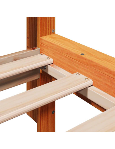 Letto Libreria senza Materasso Marrone Cera 120x190 cm in Pino