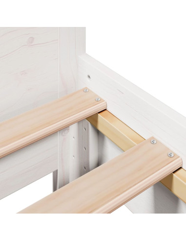 Letto senza Materasso Bianco 75x190 in Legno Massello di Pino
