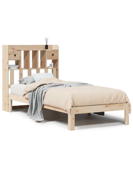 Letto Libreria senza Materasso 100x200 cm in Legno di Pino