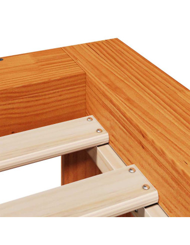 Giroletto senza Materasso Marrone Cera 120x190 cm Legno di Pino