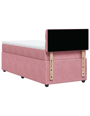 Giroletto a Molle con Materasso Rosa 80x200 cm in Velluto