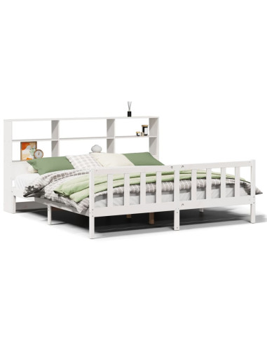 Giroletto con Libreria senza Materasso 180x200 cm in Legno Pino