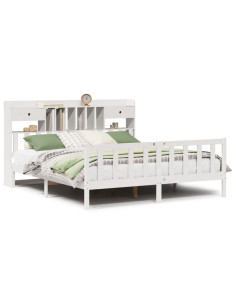 Giroletto con Libreria senza Materasso 180x200 cm in Legno Pino