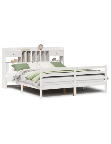 Giroletto con Libreria senza Materasso 180x200 cm in Legno Pino