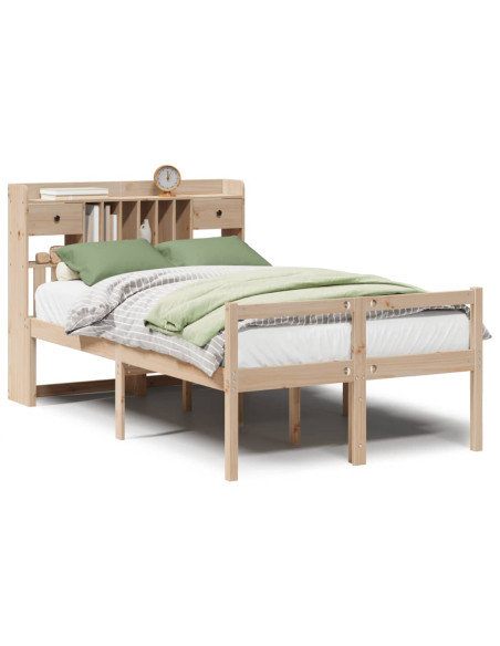 Letto Libreria senza Materasso 135x190 cm in Legno di Pino