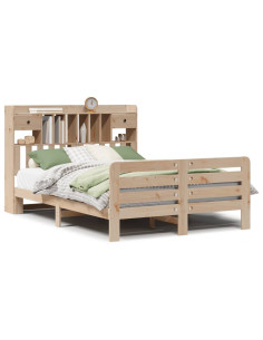 Letto Libreria senza Materasso 160x200 cm in Legno di Pino