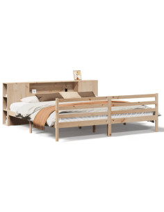 Letto Libreria senza Materasso 180x200 cm in Legno di Pino