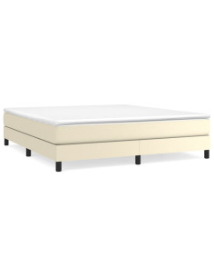 Struttura Letto a Rete a Molle Crema 160x200 cm in Similpelle