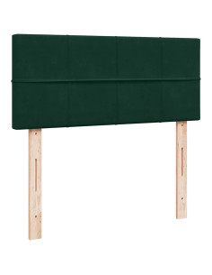 Pouf Letto con Materasso e LED Verde Scuro 120x190cm in Velluto
