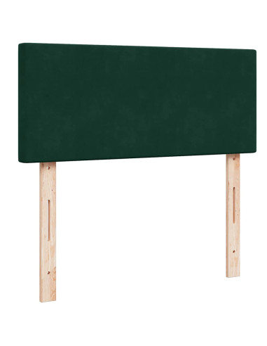Pouf Letto con Materasso e LED Verde Scuro 120x190cm in Velluto