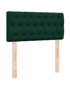 Pouf Letto con Materasso e LED Verde Scuro 80x200cm in Velluto