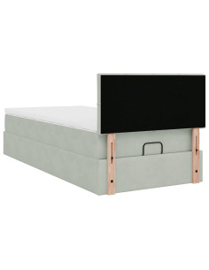 Struttura Letto Pouf con Materasso 90x190 cm in Velluto