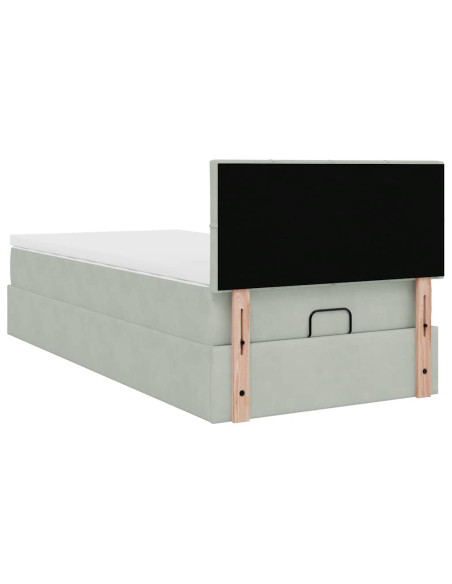 Struttura Letto Pouf con Materasso 90x190 cm in Velluto