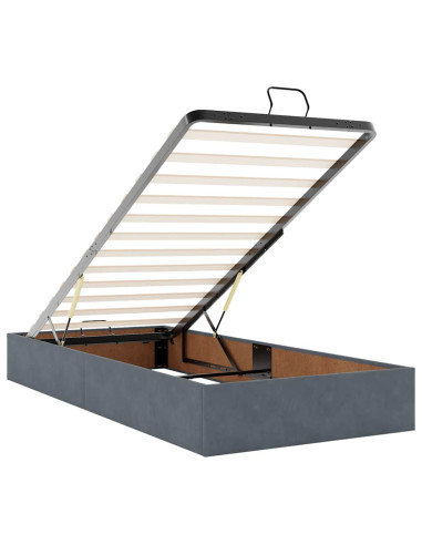 Struttura Letto Pouf con Materassi 90x190 cm in Velluto