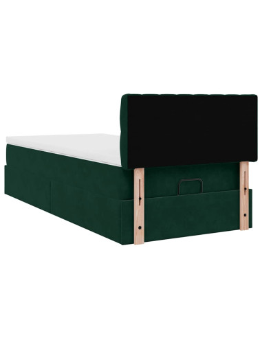 Struttura Letto Pouf con Materasso 90x190 cm in Velluto