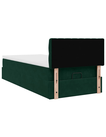 Struttura Letto Pouf con Materasso 90x190 cm in Velluto