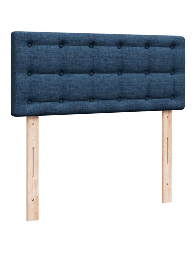 Pouf Letto con Materasso e LED Blu 120x190cm in Tessuto