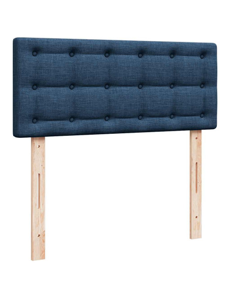 Pouf Letto con Materasso e LED Blu 120x190cm in Tessuto
