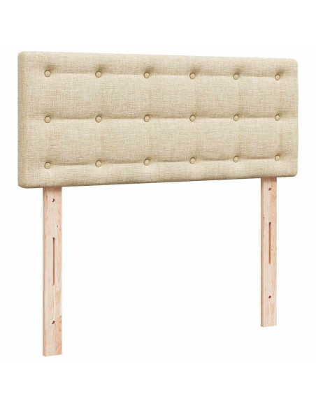 Struttura Letto Pouf con Materasso Crema 120x200 cm in Tessuto