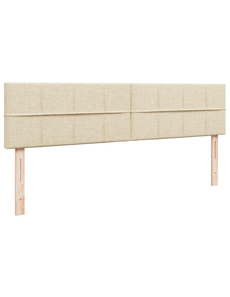 Pouf Letto con Materasso e LED Crema 180x200cm in Tessuto