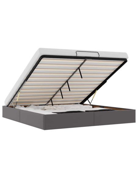 Struttura Letto Pouf senza Materasso 200x200 cm Similpelle