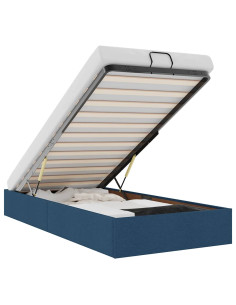 Struttura Letto Pouf senza Materasso Blu 80x200 cm in Tessuto