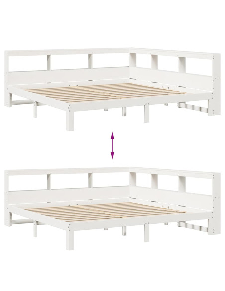 Giroletto con Libreria senza Materasso 180x200 cm in Legno Pino