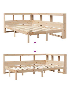 Letto Libreria senza Materasso 120x200cm Legno Massello di Pino