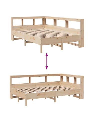 Letto Libreria senza Materasso 120x200cm Legno Massello di Pino