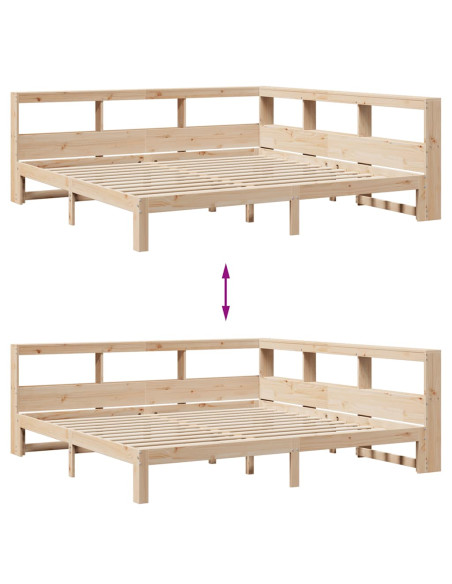 Letto Libreria senza Materasso 180x200 cm in Legno di Pino