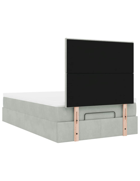 Struttura Letto Pouf con Materassi 120x190 cm Velluto