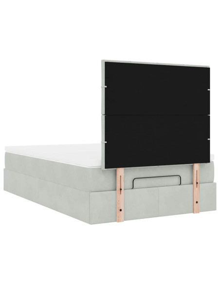 Struttura Letto Pouf con Materassi 120x190 cm Velluto