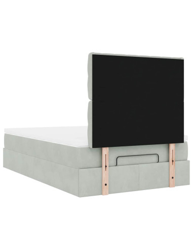 Struttura Letto Pouf con Materassi 120x190 cm Velluto