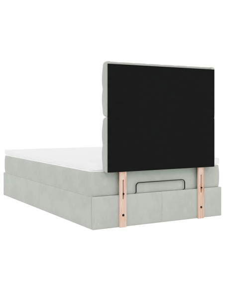 Struttura Letto Pouf con Materassi 120x190 cm Velluto