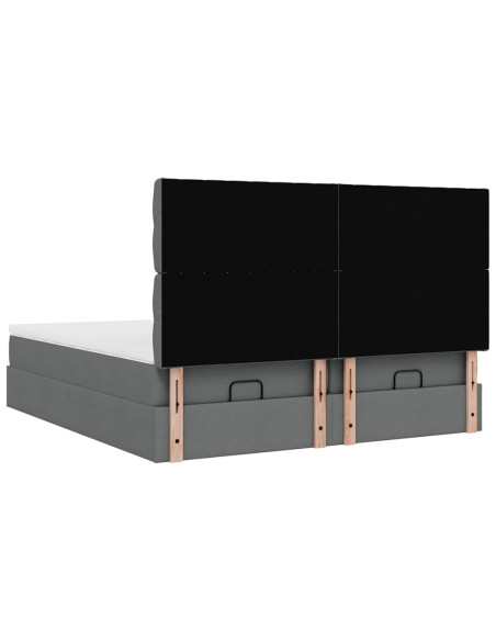 Struttura Letto Pouf con Materassi 160x200 cm in Tessuto