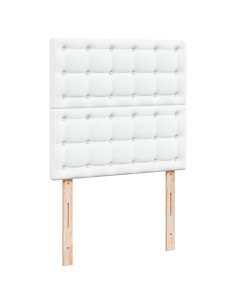 Pouf Letto con Materassi e LED Bianco Puro 180x200cm Similpelle
